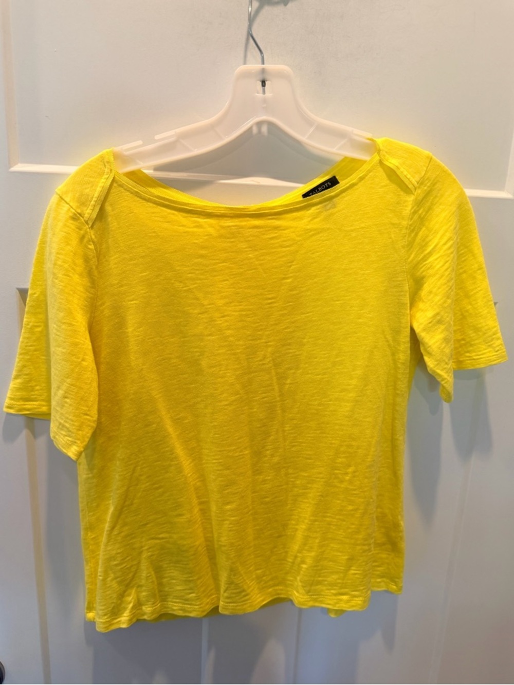 Talbots Petite Yellow Tee SP Short Sleeve Cotton Modal Top Women
